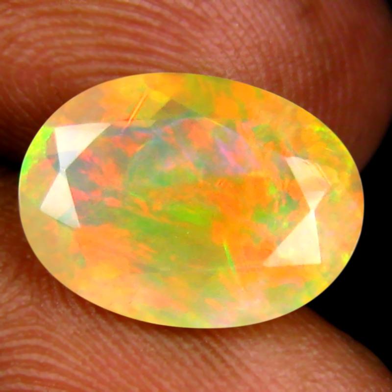 2.71 ct Unbelievable Oval (12 x 9 mm) Un-Heated Ethiopia Rainbow Opal Loose Gemstone