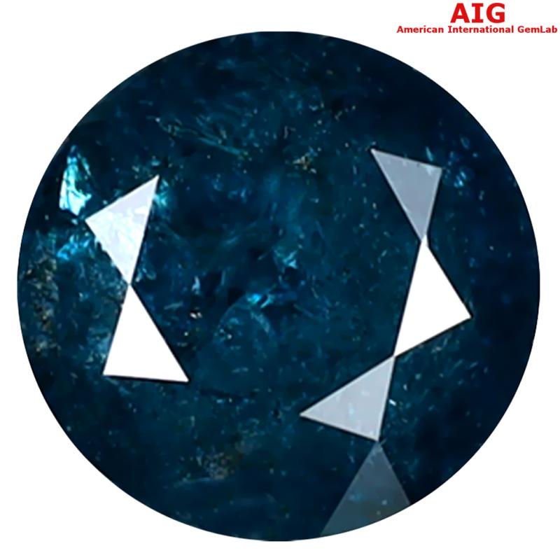 1.58 ct AIG CERTIFIED SPECTACULAR ROUND SHAPE (7 X 7 MM) GENUINE VIVID BLUE DIAMOND LOOSE STONE