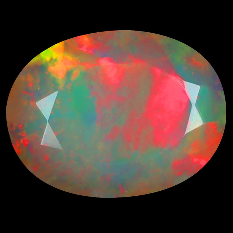 3.17 ct Beautiful Oval (13 x 10 mm) Unheated / Untreated Ethiopia Rainbow Opal Loose Gemstone
