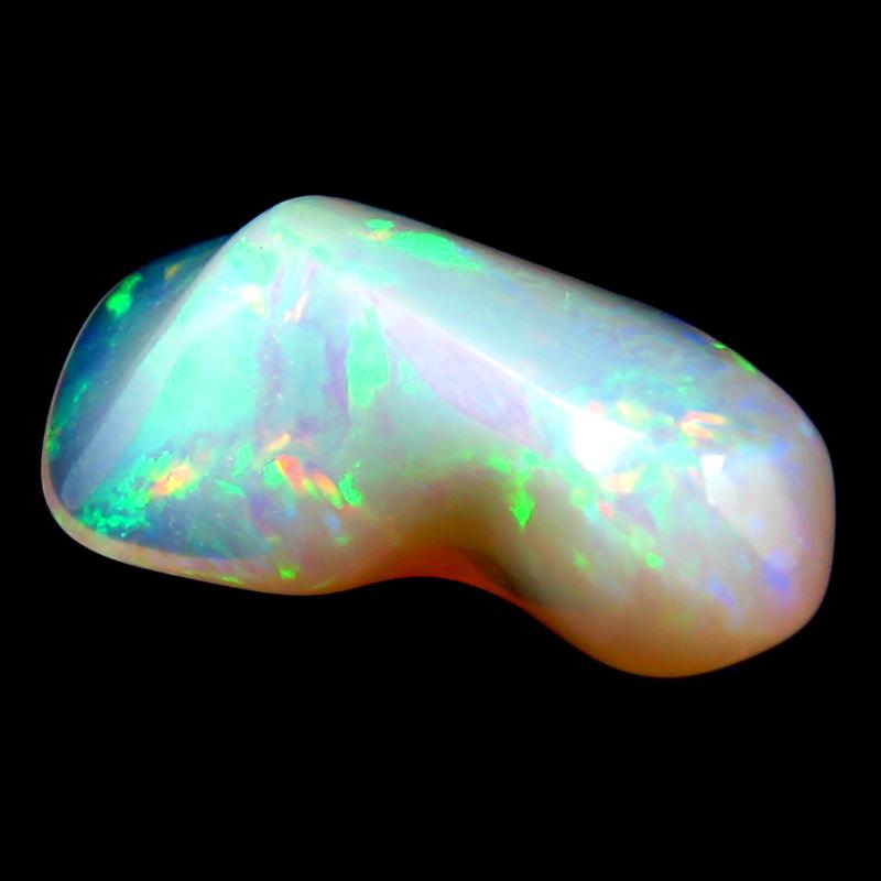 16.45 ct Astonishing Fancy Cut (27 x 11 mm) 100% Natural (Un-Heated) Play of Colors Rainbow Opal Natural Gemstone