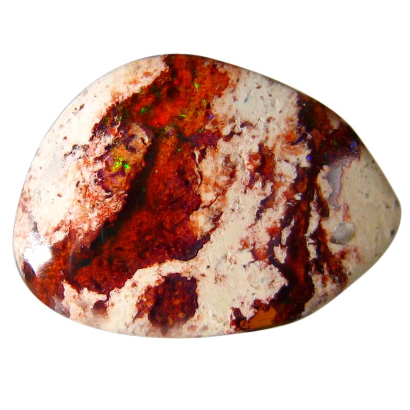 4.39 ct Gorgeous Fancy Cabochon (17 x 12 mm) Un-Heated Mexico Matrix Fire Opal Loose Gemstone