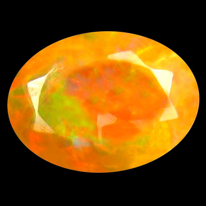 1.23 ct Best Oval (10 x 7 mm) Un-Heated Ethiopia Rainbow Opal Loose Gemstone