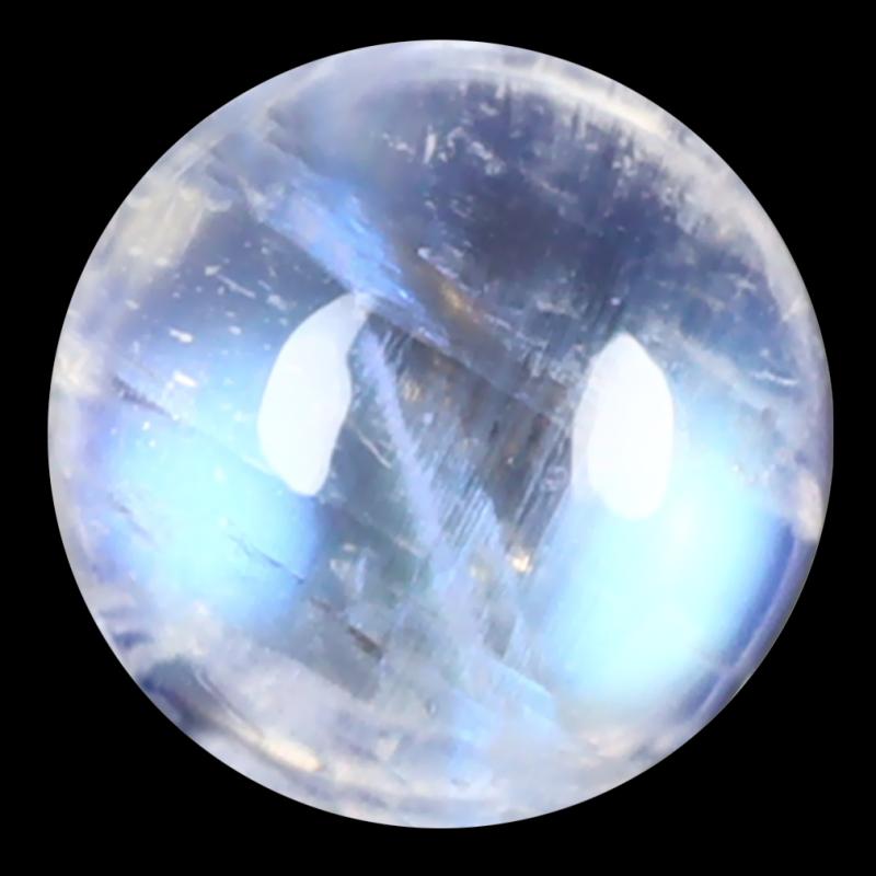 1.35 ct AAA Amazing Round Cabochon Shape (7 x 7 mm) Rainbow Blue Moonstone Natural Gemstone