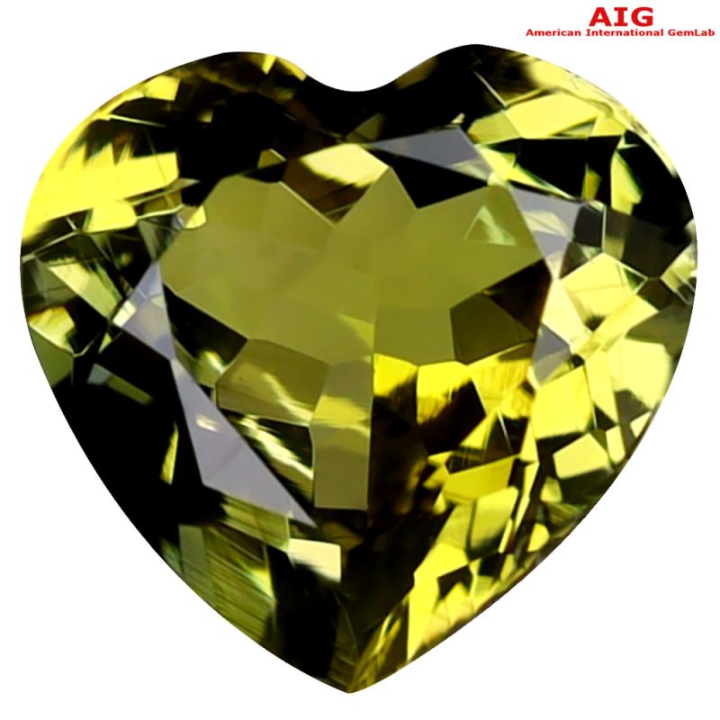 1.54 ct AIG Certified Unbelievable Heart Shape (8 x 7 mm) Greenish Yellow Tanzanite Natural Gemstone