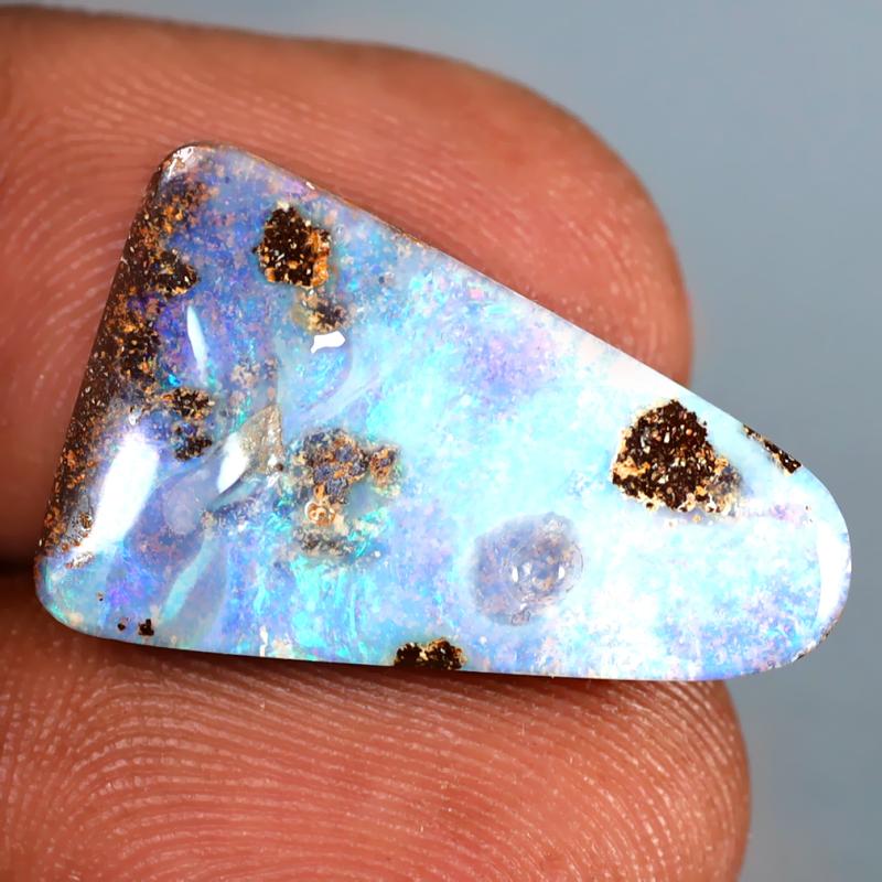 8.31 ct Superb Fancy Shape (21 x 14 mm) Multi Color Australian Koroit Boulder Opal Natural Loose Gemstone
