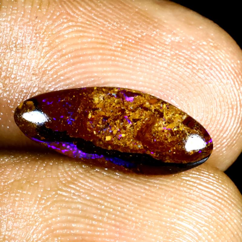 2.11 ct Romantic Fancy Shape (16 x 7 mm) Multi Color Australian Koroit Boulder Opal Natural Loose Gemstone