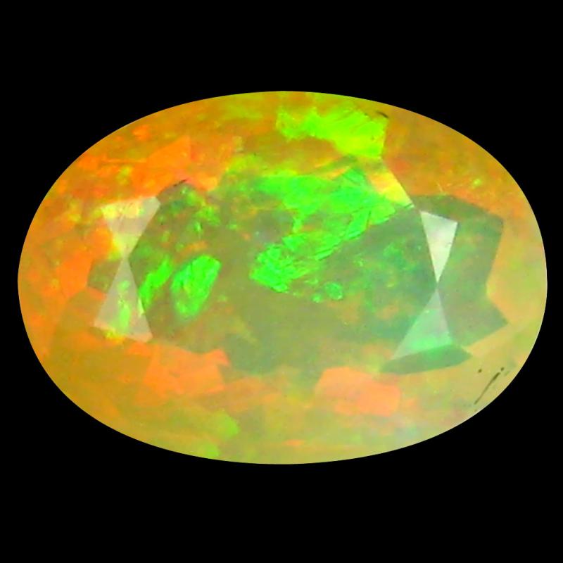 1.47 ct Exquisite Oval (10 x 7 mm) Un-Heated Ethiopia Rainbow Opal Loose Gemstone