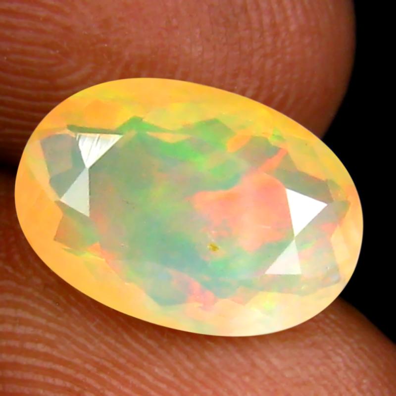 2.11 ct Impressive Oval (12 x 8 mm) Un-Heated Ethiopia Rainbow Opal Loose Gemstone