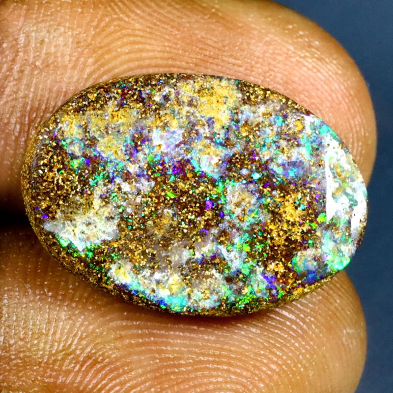 6.15 ct World class Fancy Shape (20 x 14 mm) Multi Color Australian Koroit Boulder Opal Natural Loose Gemstone