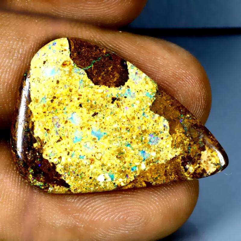 14.00 ct Attractive Fancy Shape (30 x 22 mm) Multi Color Australian Koroit Boulder Opal Natural Loose Gemstone