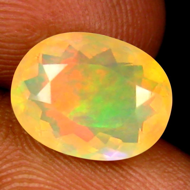 2.42 ct Romantic Oval (11 x 8 mm) Un-Heated Ethiopia Rainbow Opal Loose Gemstone