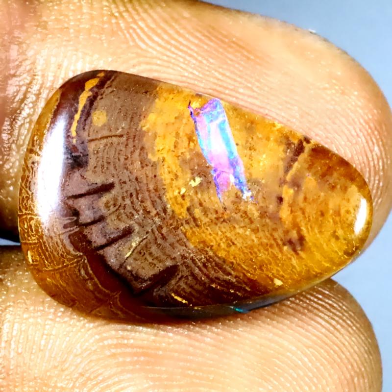 6.96 ct Superior Fancy Shape (20 x 14 mm) Multi Color Australian Koroit Boulder Opal Natural Loose Gemstone