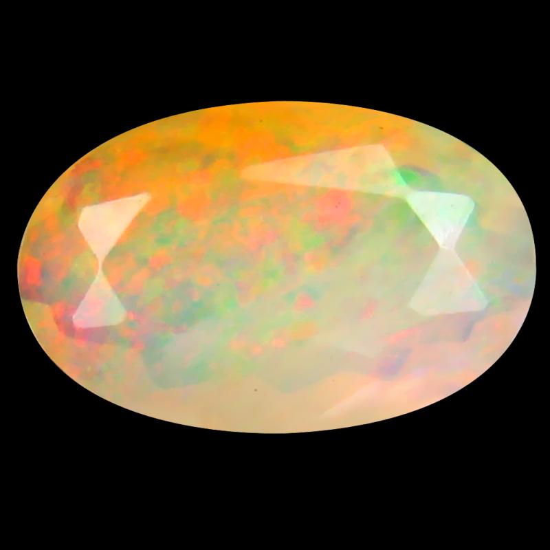 1.13 ct Gorgeous Oval (10 x 7 mm) Un-Heated Ethiopia Rainbow Opal Loose Gemstone