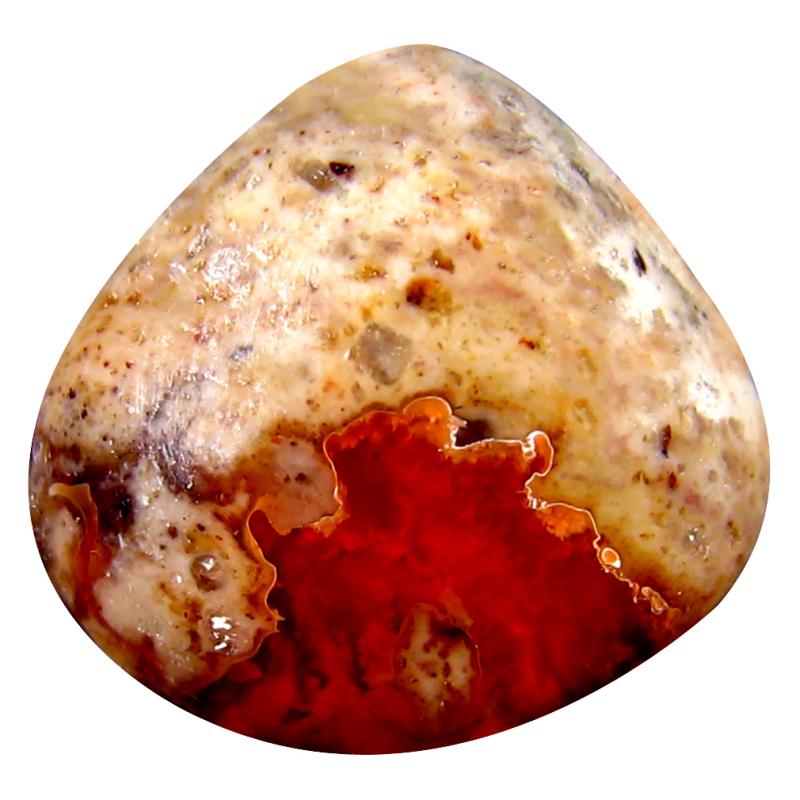 7.57 ct Valuable Fancy Cabochon (15 x 14 mm) Un-Heated Mexico Matrix Fire Opal Loose Gemstone