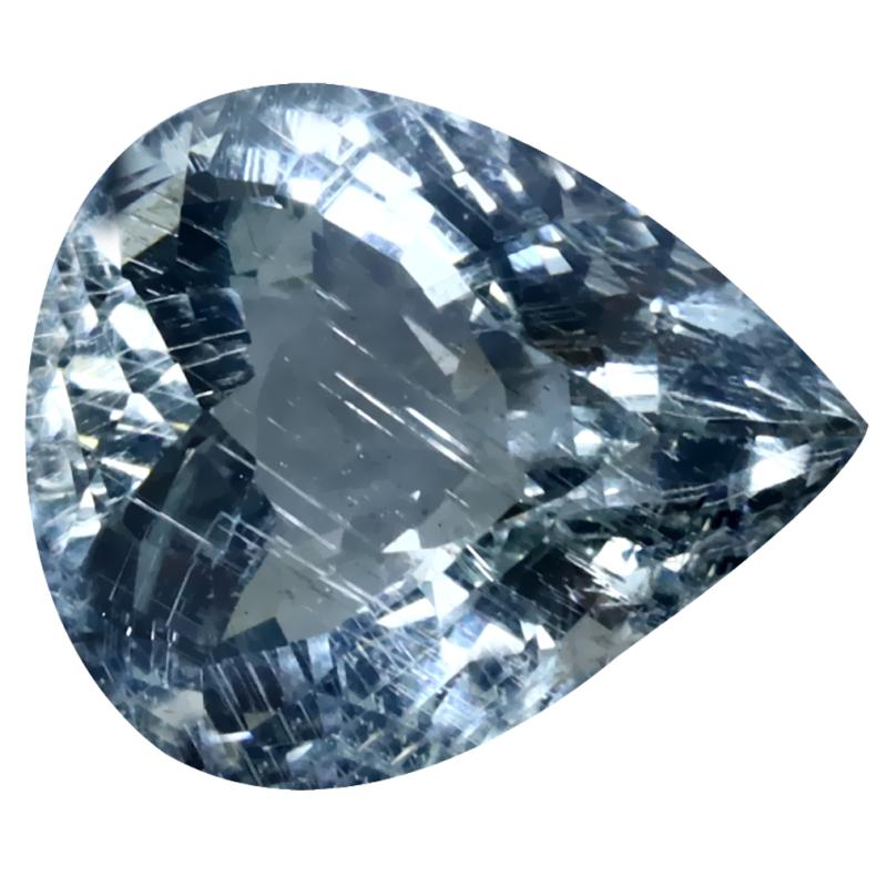 8.03 ct Exquisite Pear Cut (15 x 13 mm) Unheated / Untreated Sky Blue Aquamarine Natural Gemstone