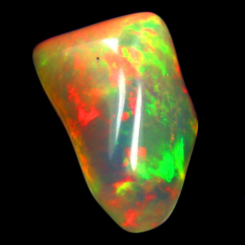 4.47 ct Fantastic Fancy Cut (15 x 9 mm) Unheated / Untreated Play of Colors Rainbow Opal Natural Gemstone