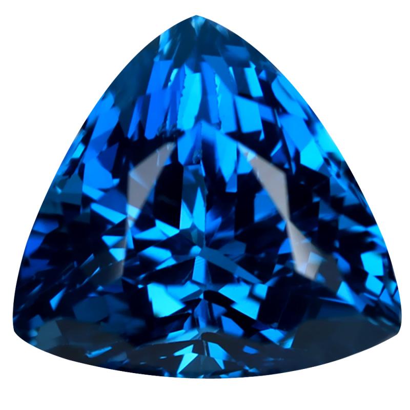 8.92 ct Magnificent Trillion (12 x 12 mm) Heated Brazil London Blue Topaz Loose Gemstone
