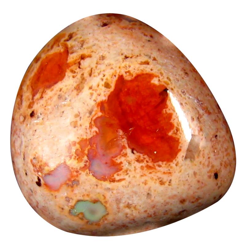 12.24 ct Shimmering Pear Cabochon (17 x 17 mm) Un-Heated Mexico Matrix Fire Opal Loose Gemstone