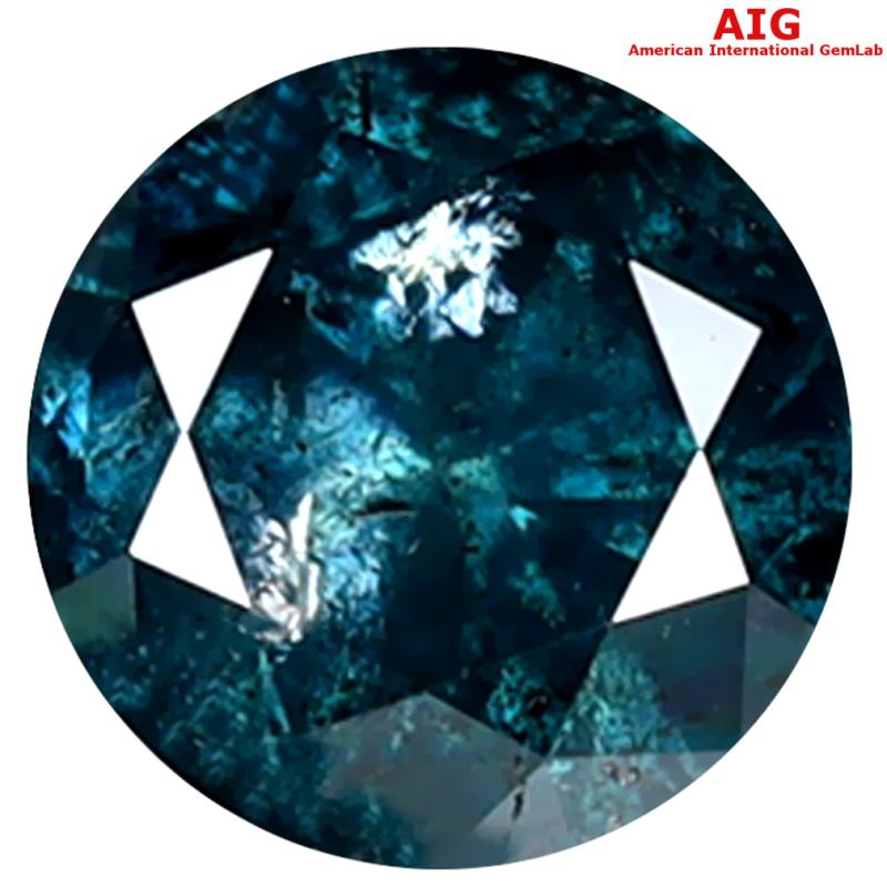 1.00 ct AIG CERTIFIED MIND-BOGGLING ROUND SHAPE (6 X 6 MM) GENUINE GREENISH BLUE DIAMOND LOOSE STONE