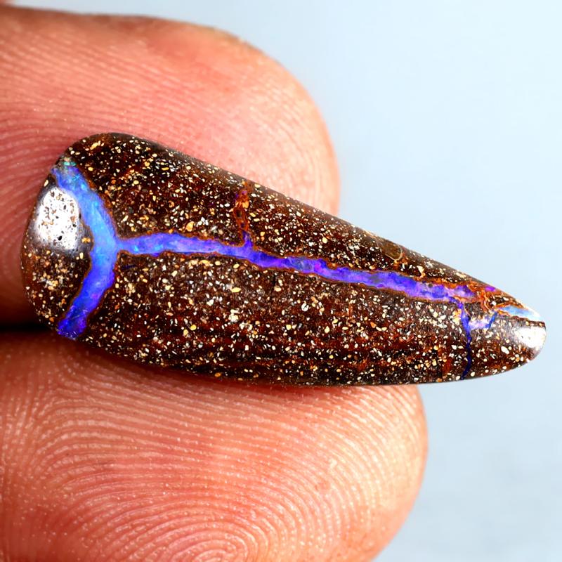7.89 ct Flashing Fancy Shape (24 x 10 mm) Multi Color Australian Koroit Boulder Opal Natural Loose Gemstone