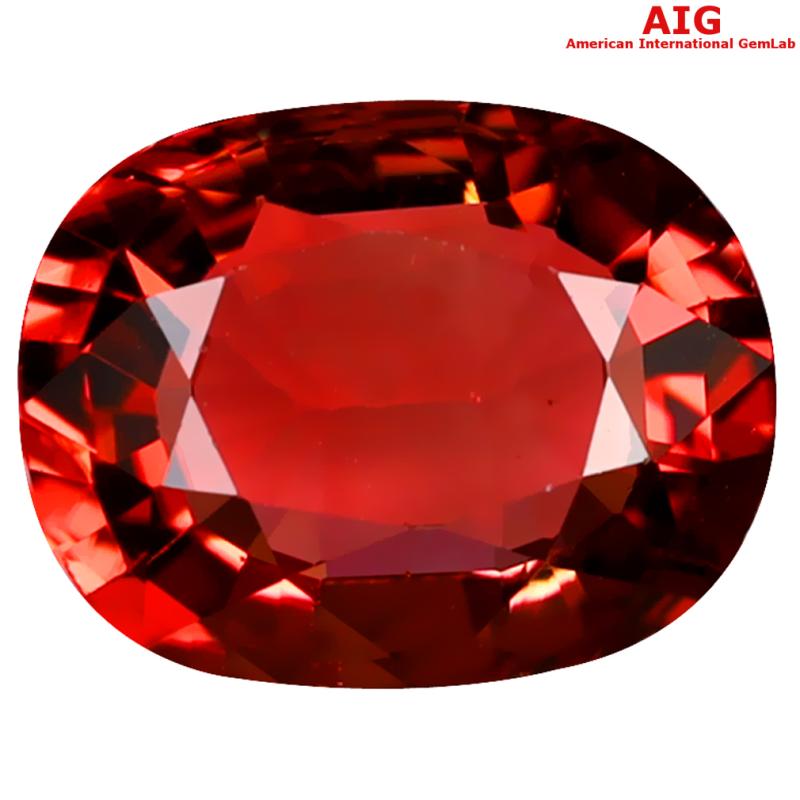 3.52 ct AIG Certified Pleasant Oval Shape (11 x 9 mm) Orange Pink Tourmaline Natural Gemstone