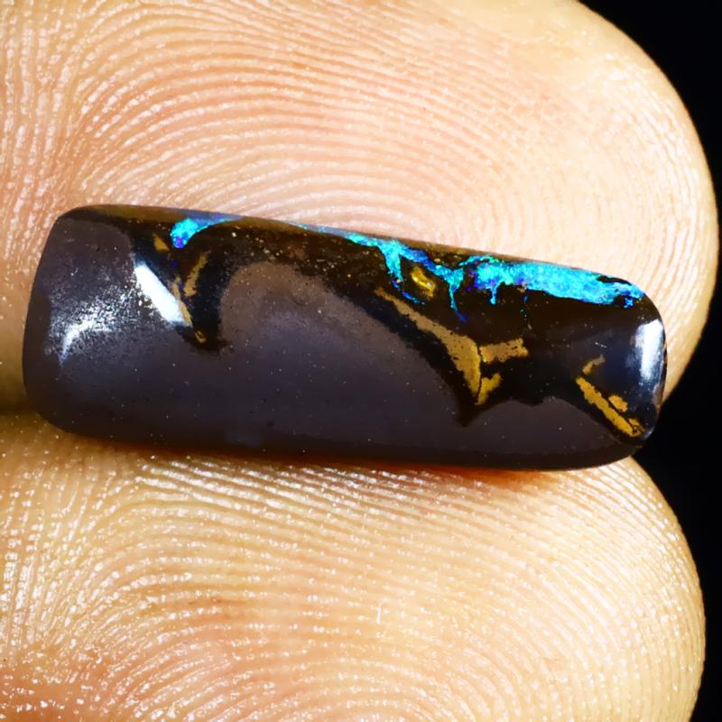 3.96 ct Lovely Fancy Shape (18 x 7 mm) Multi Color Australian Koroit Boulder Opal Natural Loose Gemstone