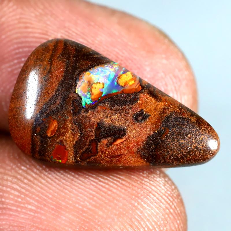 7.33 ct Superb Fancy Shape (19 x 11 mm) Multi Color Australian Koroit Boulder Opal Natural Loose Gemstone