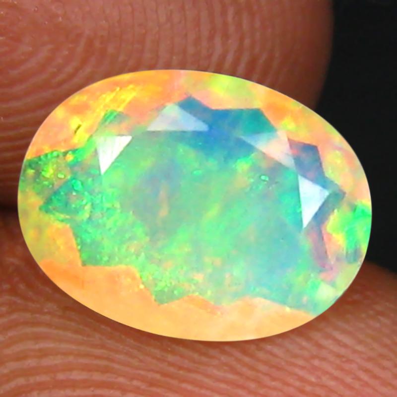 1.35 ct Valuable Oval (10 x 8 mm) Un-Heated Ethiopia Rainbow Opal Loose Gemstone