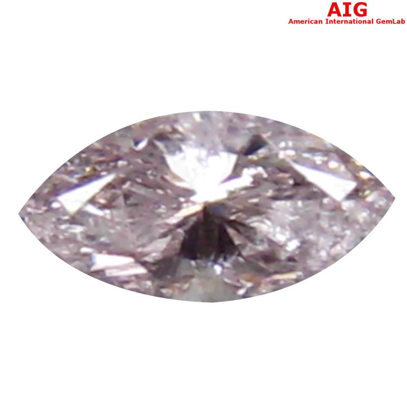 0.11 ct AIG Certified Flashing Marquise Cut (4 x 2 mm) Unheated / Untreated Fancy Light Pink Diamond Loose Stone