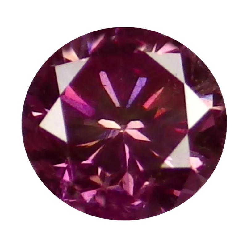 0.09 ct Impressive Round Cut (3 x 3 mm) SI Clarity Purplish Pink Diamond Loose Stone