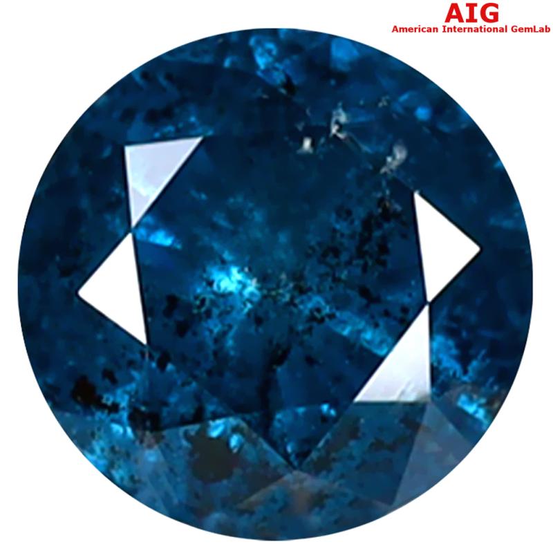 1.03 ct AIG CERTIFIED INCOMPARABLE ROUND SHAPE (6 X 6 MM) GENUINE VIVID BLUE DIAMOND LOOSE STONE
