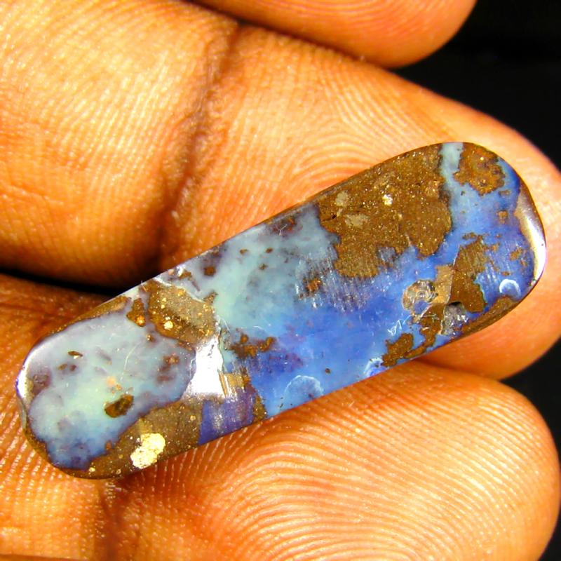 14.94 ct Phenomenal Fancy Shape (28 x 10 mm) Multi Color Australian Koroit Boulder Opal Natural Loose Gemstone