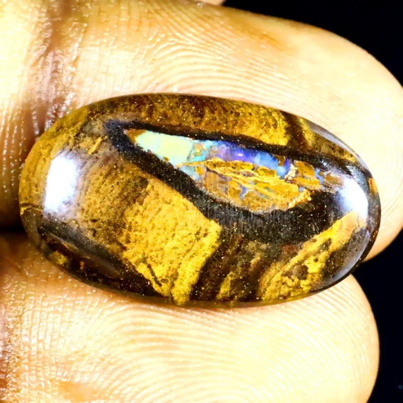 11.15 ct First-class Fancy Shape (22 x 13 mm) Multi Color Australian Koroit Boulder Opal Natural Loose Gemstone