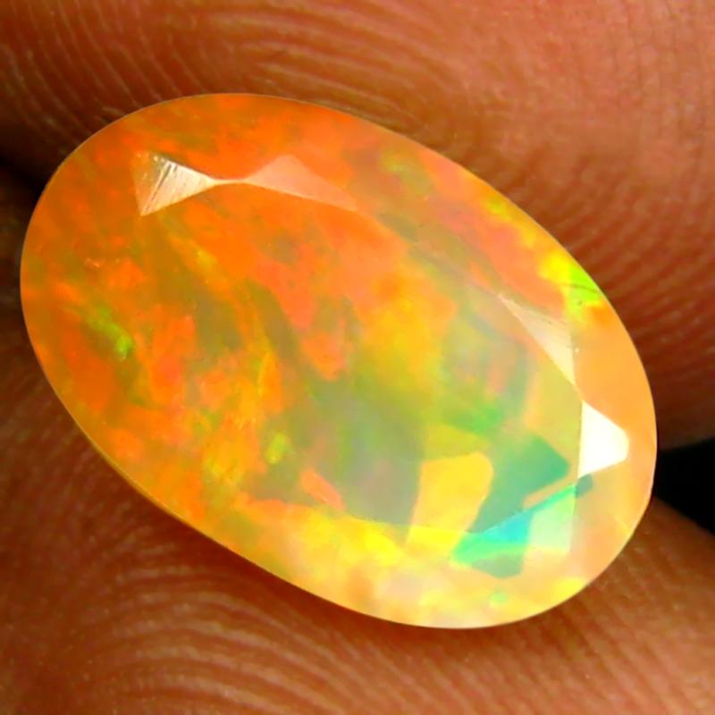 2.42 ct Charming Oval (12 x 8 mm) Un-Heated Ethiopia Rainbow Opal Loose Gemstone