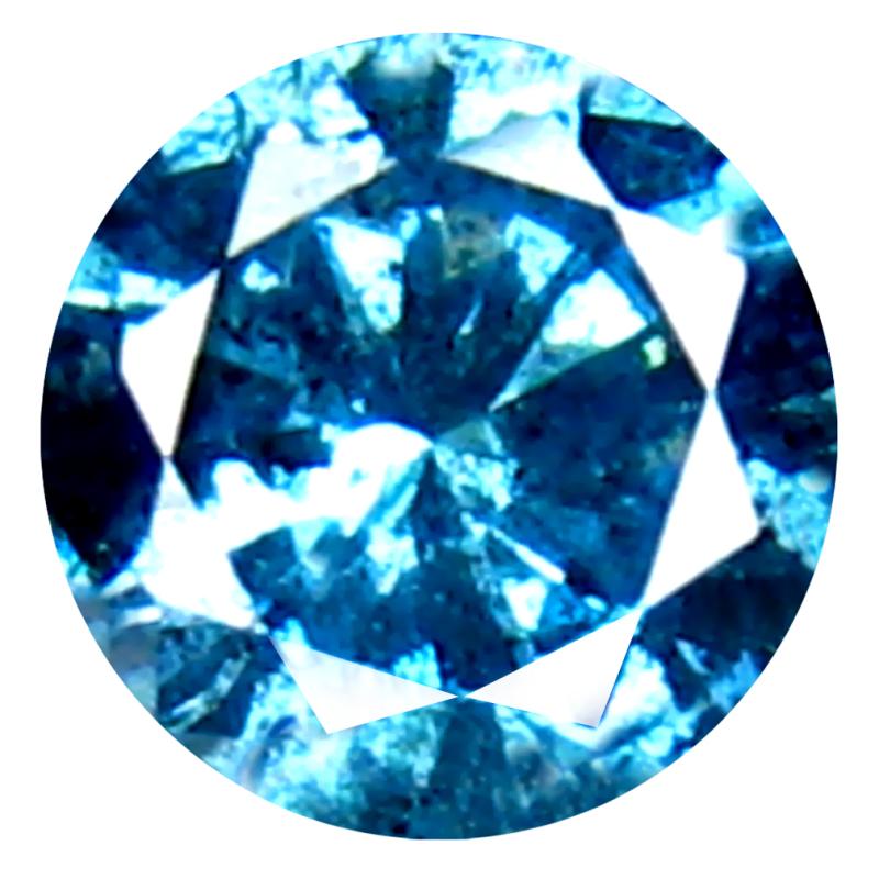 0.23 ct AAA Grade Pretty Round Cut (4 x 4 mm) 100% Natural Vivid Blue Diamond Gemstone
