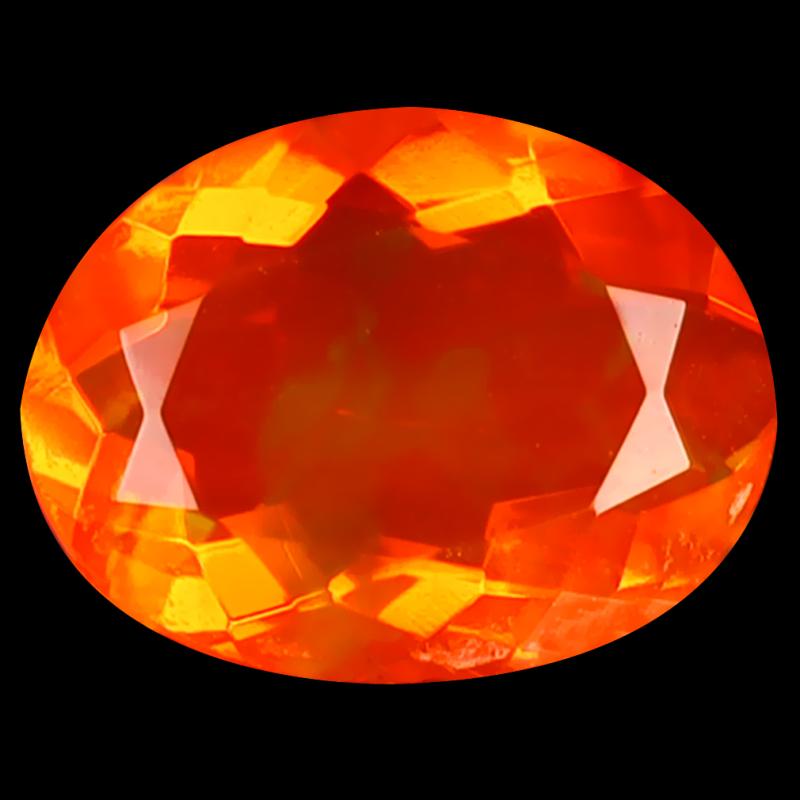 1.39 ct Mesmerizing Oval Cut (10 x 8 mm) Heated Natural Orange Fire Opal Loose Gemstone