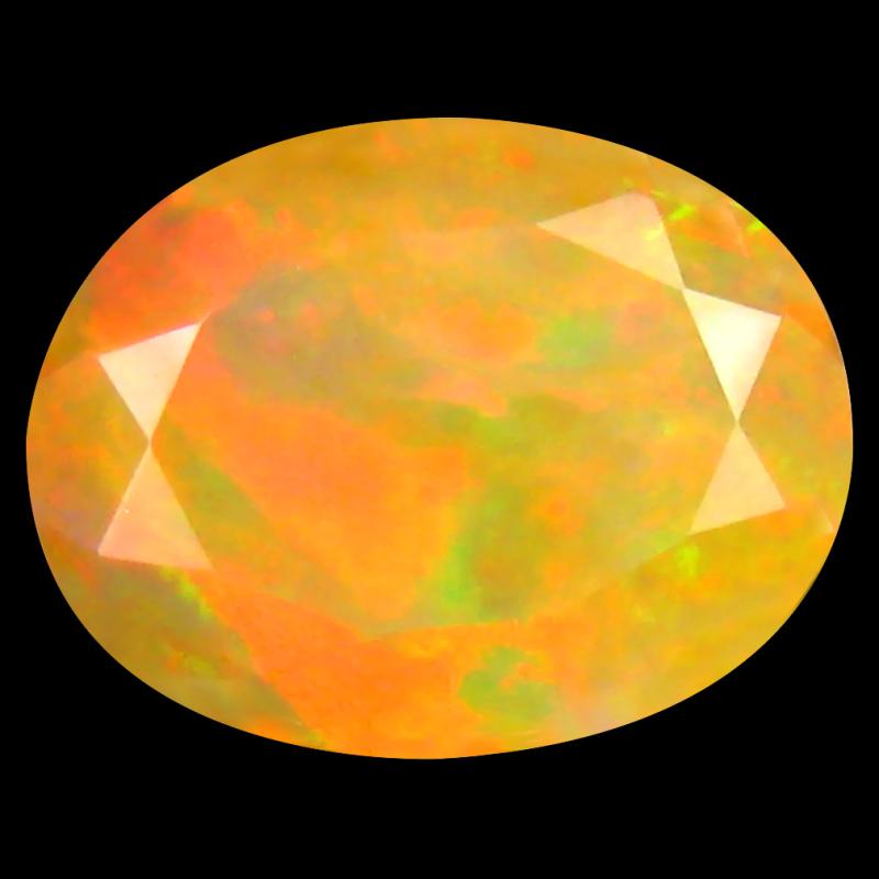 2.56 ct Mesmerizing Oval (11 x 9 mm) Un-Heated Ethiopia Rainbow Opal Loose Gemstone