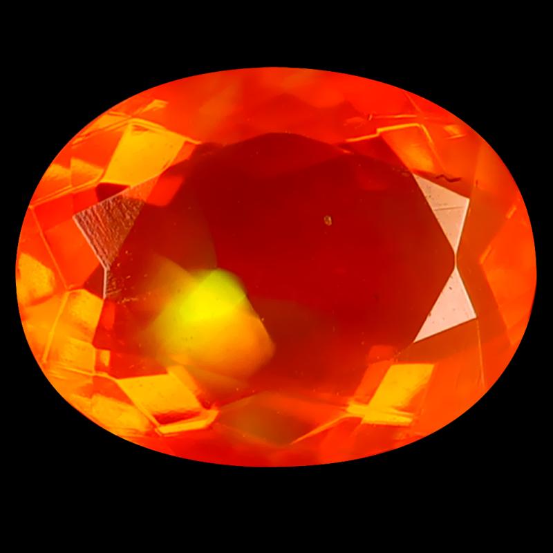 1.98 ct Very good Oval Cut (11 x 8 mm) Heated Natural Orange Fire Opal Loose Gemstone