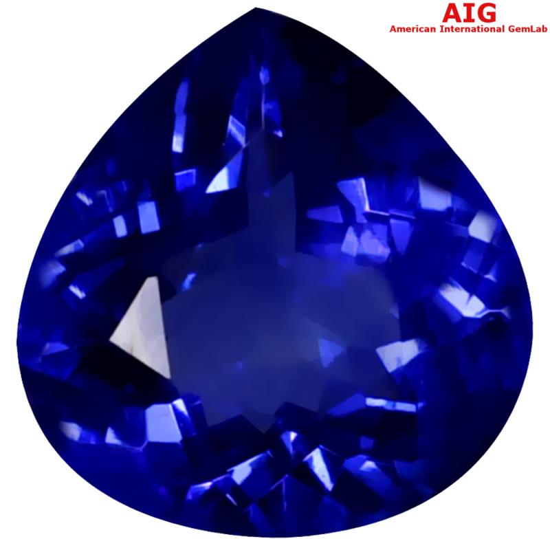 2.18 ct AIG Certified AAAA Grade Magnificent fire Pear Cut (9 x 8 mm) D'Block Tanzanite Gemstone