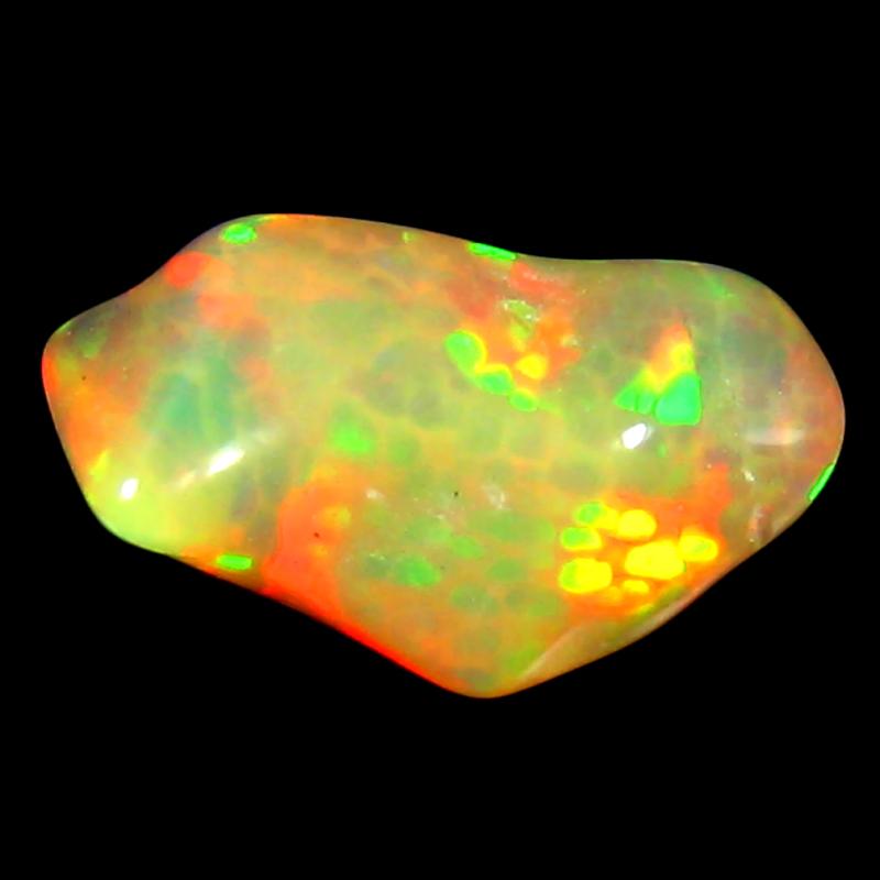 4.31 ct Significant Fancy Cut (16 x 7 mm) Ethiopia Play of Colors Rainbow Opal Natural Gemstone