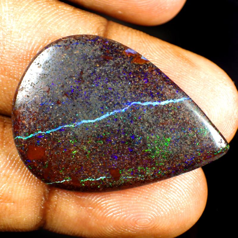 15.42 ct Dazzling Fancy Shape (31 x 22 mm) Multi Color Australian Koroit Boulder Opal Natural Loose Gemstone