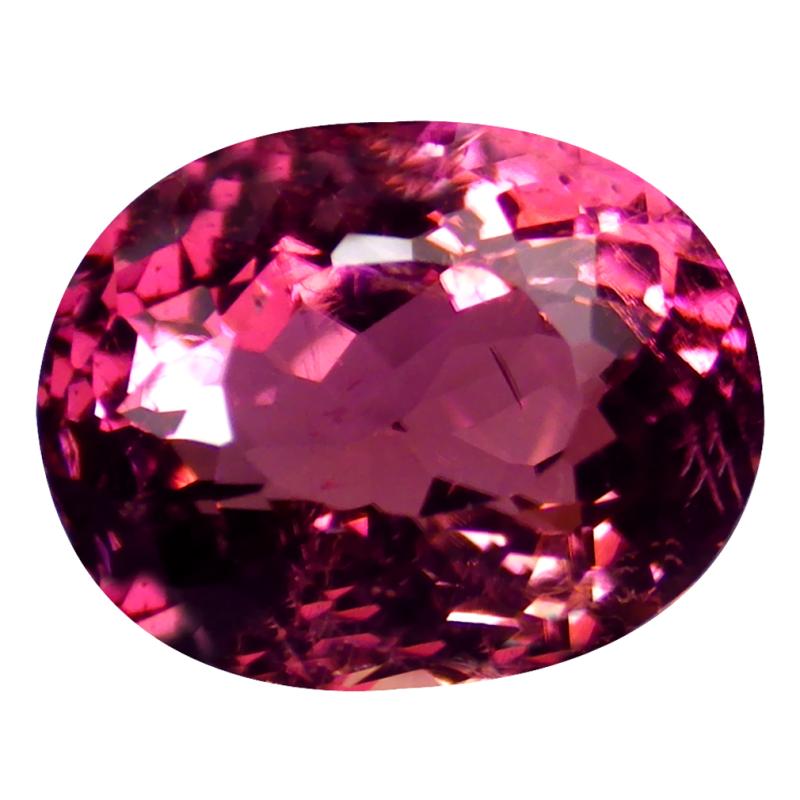 1.96 ct Eye-opening Oval Cut (8 x 7 mm) Mozambique Purplish Pink Tourmaline Natural Gemstone
