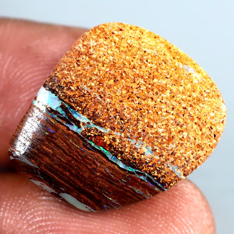 12.42 ct Phenomenal Fancy Shape (18 x 17 mm) Multi Color Australian Koroit Boulder Opal Natural Loose Gemstone