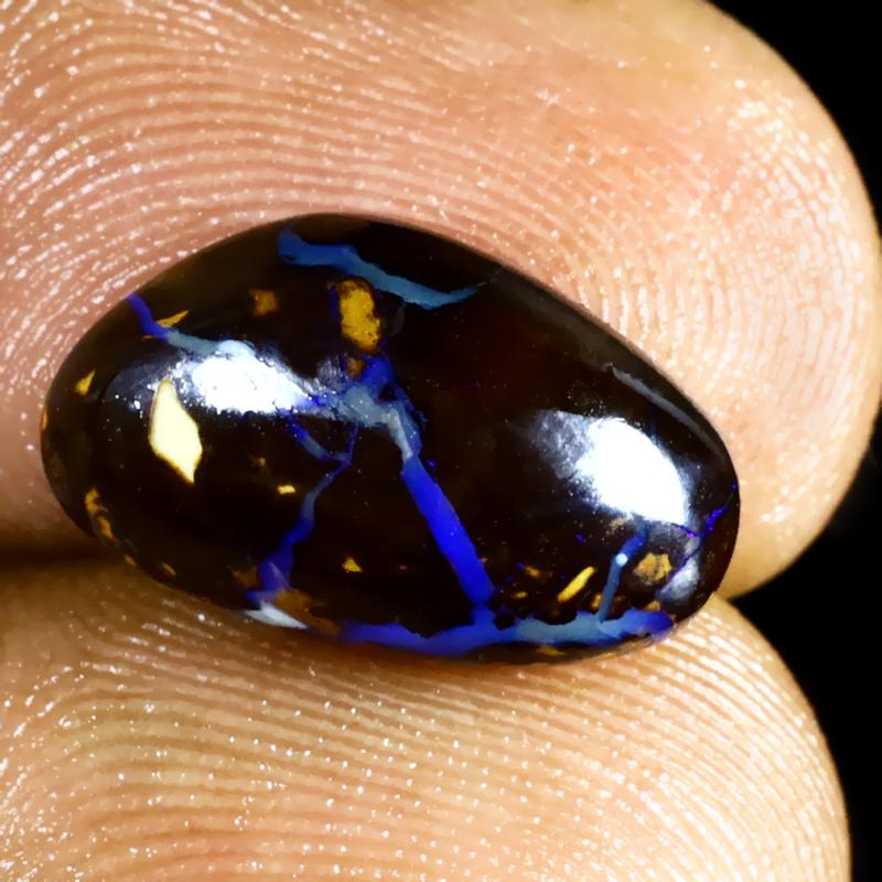 5.78 ct Outstanding Fancy Shape (14 x 9 mm) Multi Color Australian Koroit Boulder Opal Natural Loose Gemstone