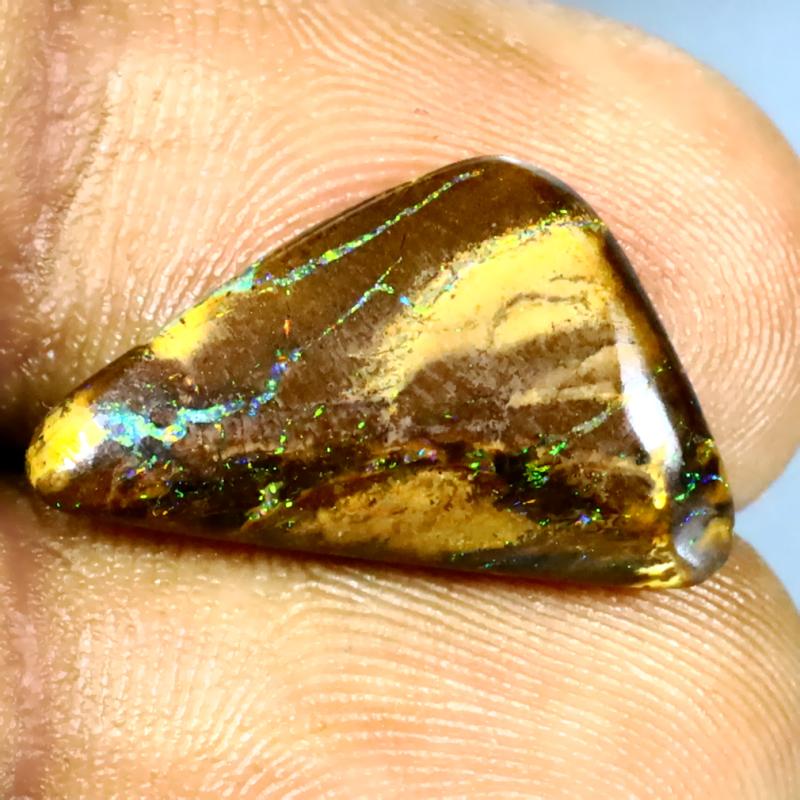6.72 ct Grand looking Fancy Shape (20 x 11 mm) Multi Color Australian Koroit Boulder Opal Natural Loose Gemstone