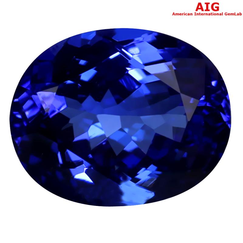 3.41 ct AIG CERTIFIED AAAA+ GRADE WONDERFUL OVAL CUT (10 X 8 MM) D'BLOCK TANZANITE GEMSTONE