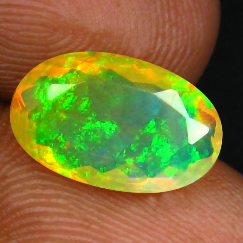 1.70 ct Outstanding Oval (12 x 7 mm) Un-Heated Ethiopia Rainbow Opal Loose Gemstone