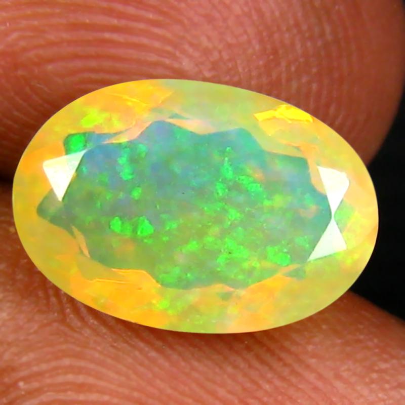 2.28 ct Pleasant Oval (12 x 8 mm) Un-Heated Ethiopia Rainbow Opal Loose Gemstone