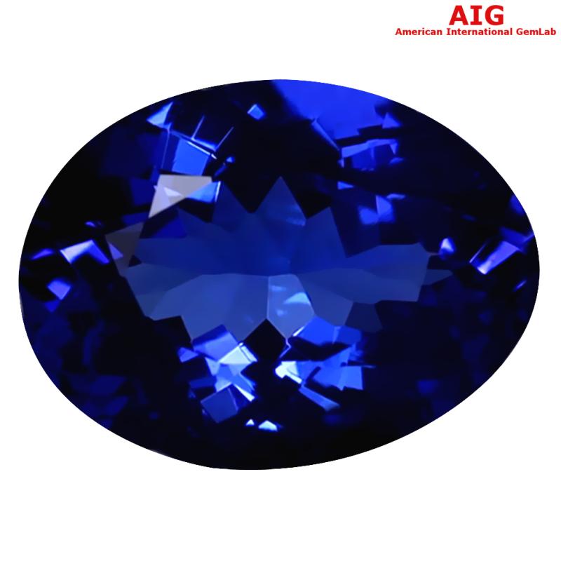 1.50 ct AIG CERTIFIED AAAA GRADE INCOMPARABLE OVAL CUT (9 X 7 MM) D'BLOCK TANZANITE GEMSTONE