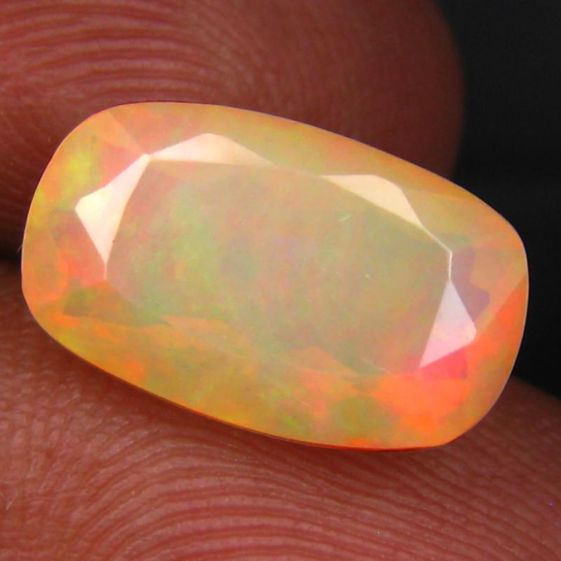 2.54 ct Eye-popping Cushion (12 x 8 mm) Un-Heated Ethiopia Rainbow Opal Loose Gemstone